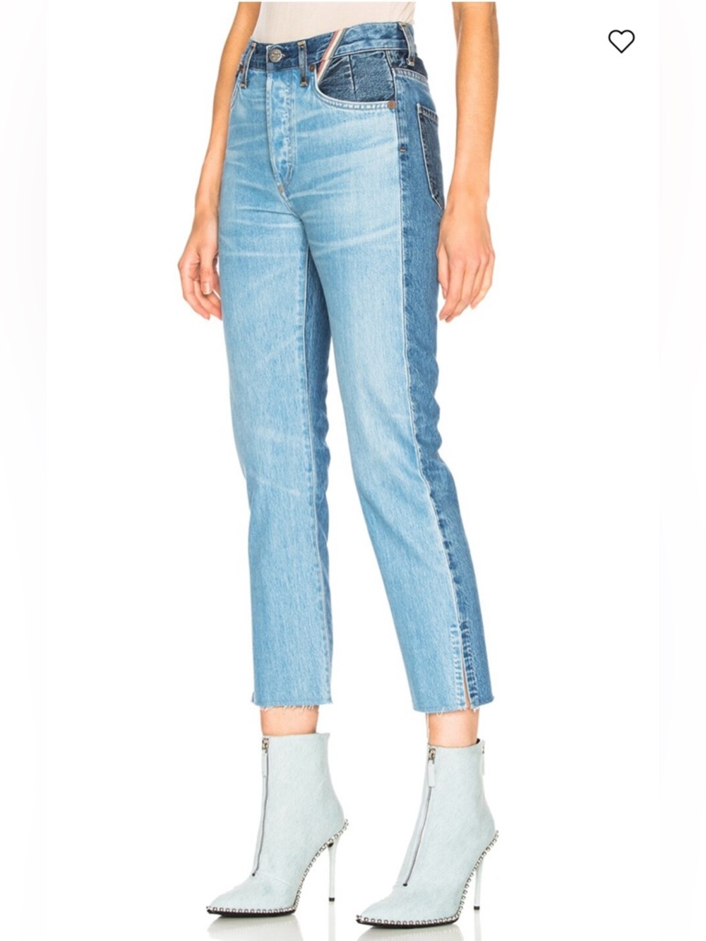 Cropped Light Blue Straight Leg Jeans